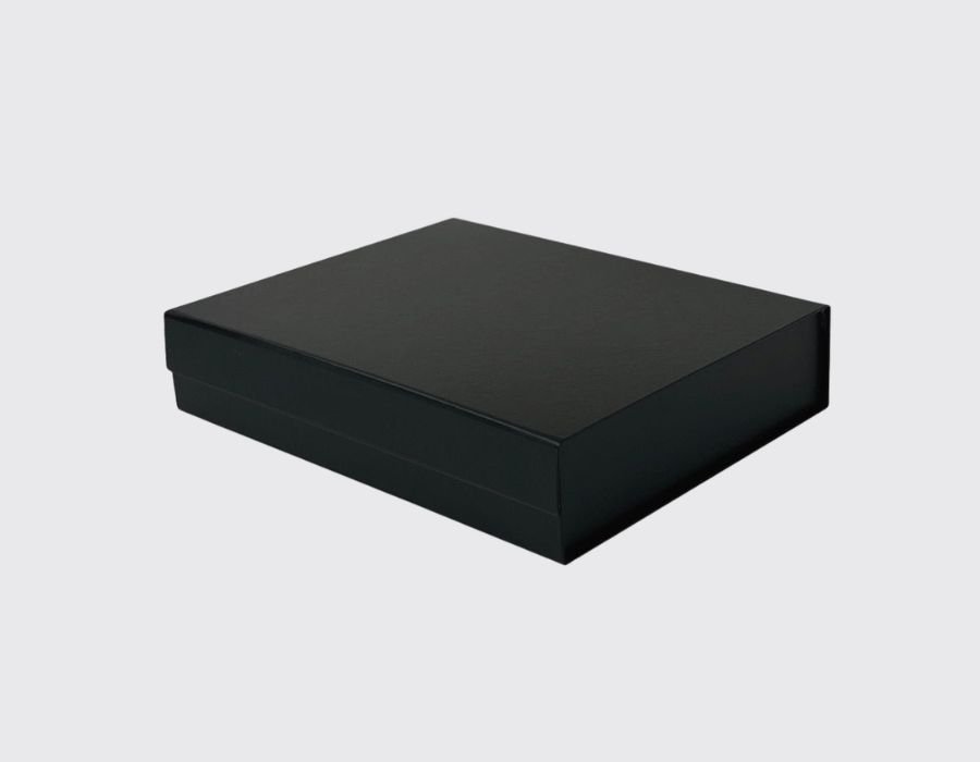 Black Matt Laminated Small Magnetic Rigid Gift Box 120 x 140 x 65mm