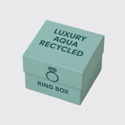 Luxury Aqua Recycled Ring Box