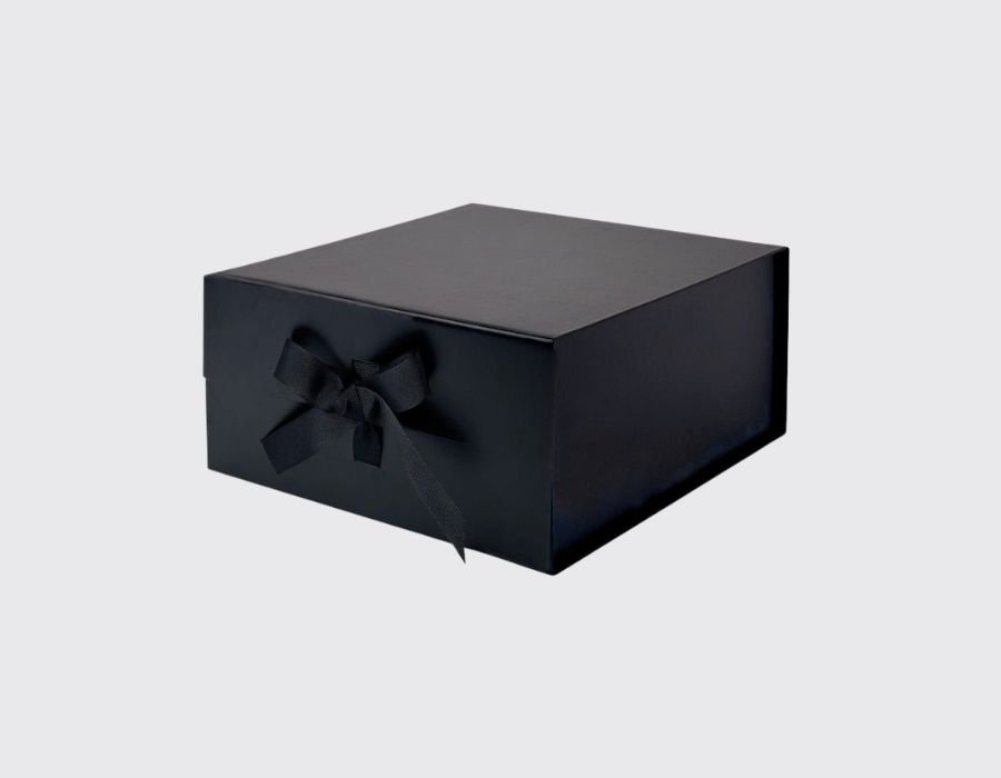 Medium Black Magnetic Gift Box with Ribbon