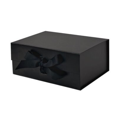 Black A5 Deep Magnetic Gift Boxes With Ribbon
