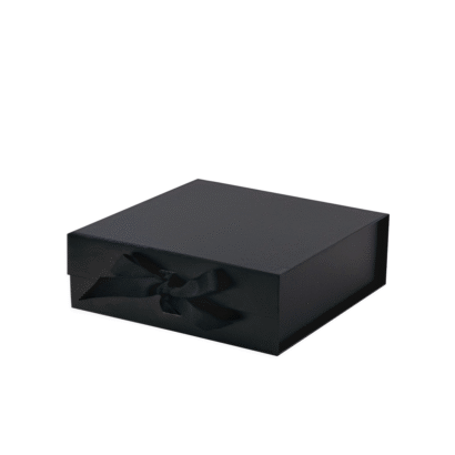 Black A6 Square Magnetic Gift Boxes With Ribbon