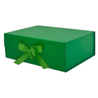 Green A4 Deep Magnetic Gift Boxes With Ribbon