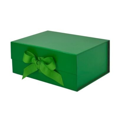 Green A5 Deep Magnetic Gift Boxes With Ribbon