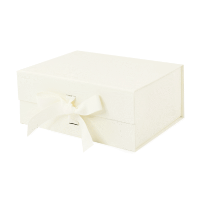 Ivory A5 Deep Magnetic Gift Boxes With Ribbon