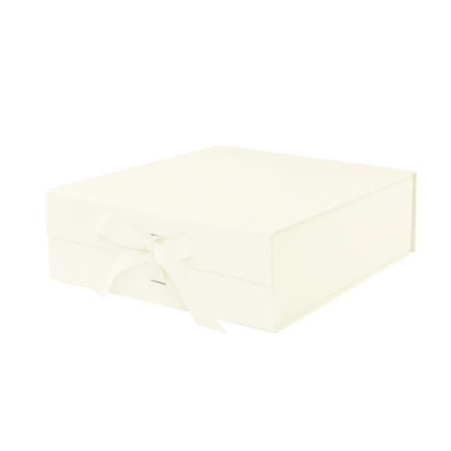 Ivory A5 Square Magnetic Gift Boxes With Ribbon