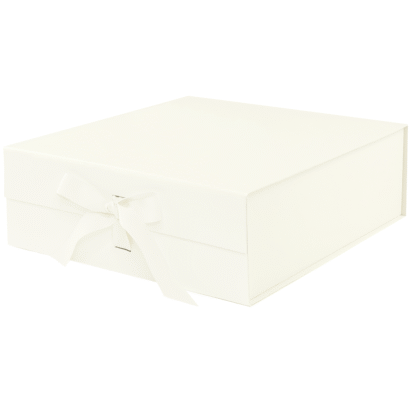 Ivory Large Square Magnetic Gift Boxes With Ribbon