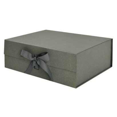 Fleck Gray A4 Deep Magnetic Gift Boxes Ribbon