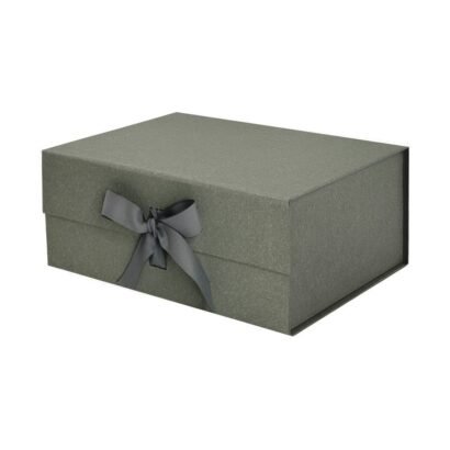 Fleck Gray A5 Deep Magnetic Gift Boxes With Ribbon
