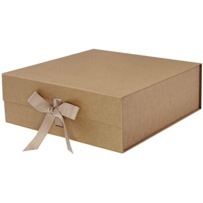 Kraft Large Square Magnetic Gift Boxes With Ribbon