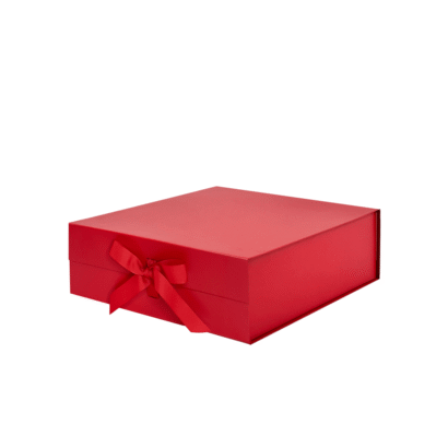 Red A6 Square Magnetic Gift Boxes with Ribbon