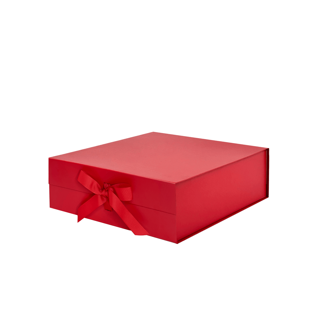 Red A6 Square Magnetic Gift Boxes with Ribbon