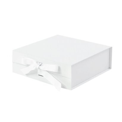 White A5 Square Magnetic Gift Boxes with Ribbon